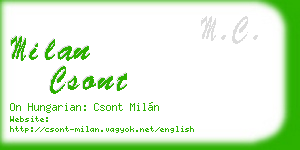 milan csont business card